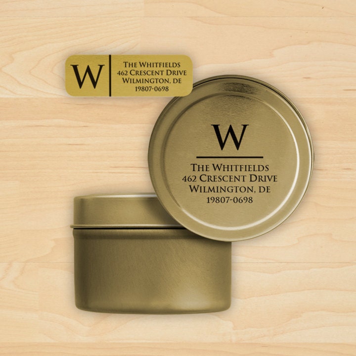 Single Initial Gold Address Labels / 250 Custom Labels With Etsy