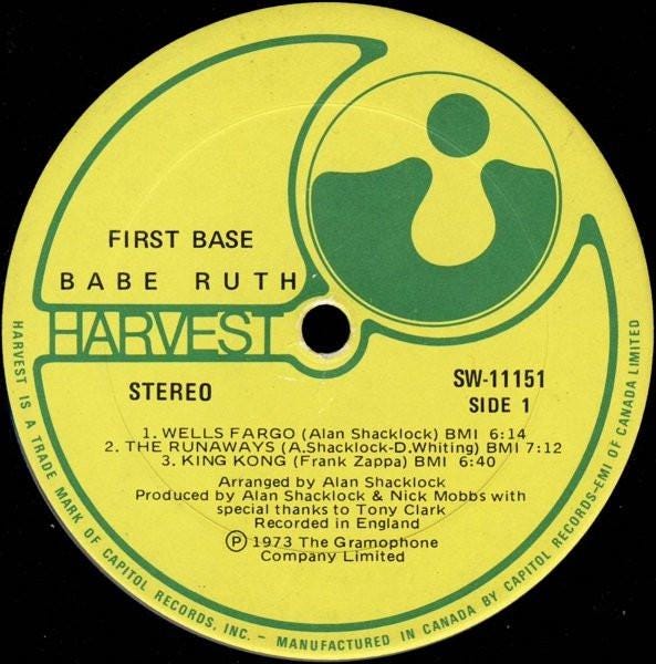 Babe Ruth First Base Vinyl, LP, Album, Reissue, Stereo Nice Copy ...