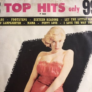 Top Hits on Vinyl Vintage from 50/60&#39;s Thick Solid Vinyl Material Hardly Played. Only 10 inches. Featuring Puppy Love and Much More!