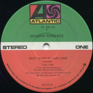 Modern Romance  Best Years Of Our Lives VInyl