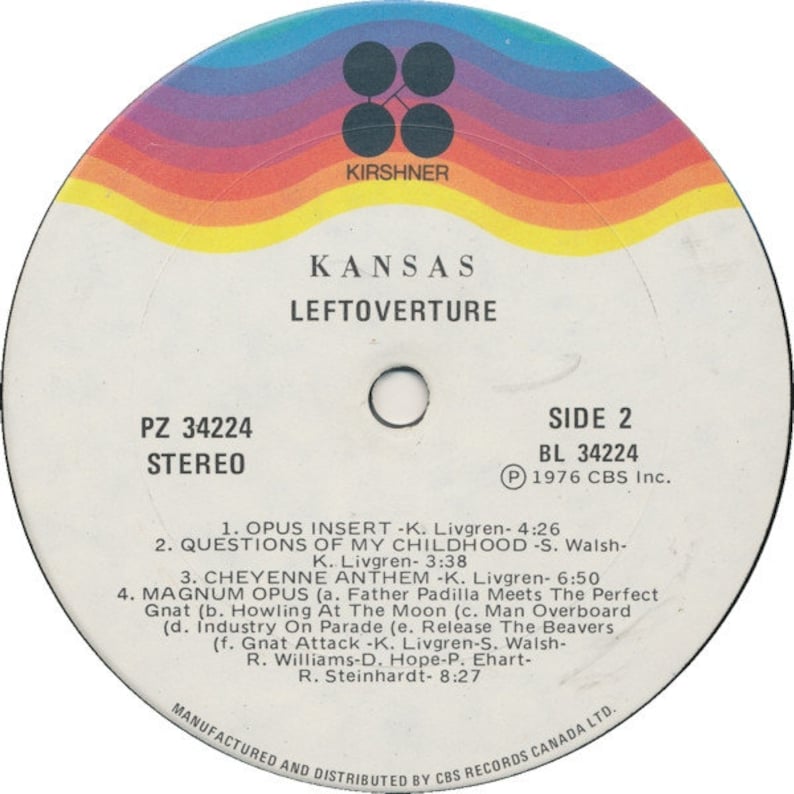 Kansas Leftoverture Classic Rock, Prog Rock Vinyl, LP, Album Etsy
