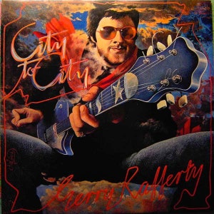 Peut inclure: Une pochette d'album de disque vinyle vintage représentant un homme jouant de la guitare électrique bleue. Le titre de l'album est "City to City" et l'artiste est Jerry Ragovoy.