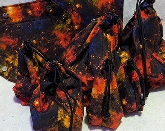 Red Galaxy Standing Dice Bags and Trays
