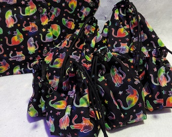 Rainbow Cats Standing Dice Bags and Trays