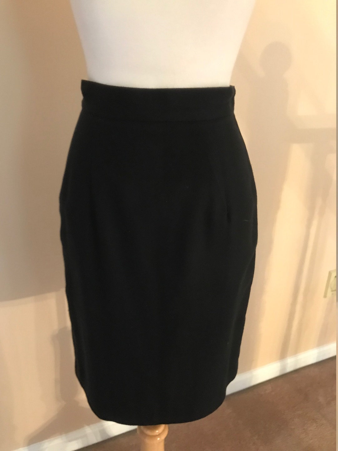 WoMen's Black Polyester Tuxedo Skirt