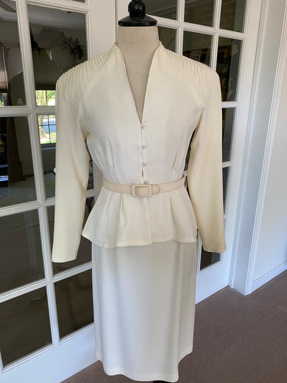 Vintage I. Magnin 2-piece Ivory Suit