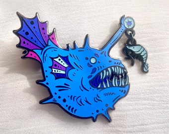 Angler Fish enamel pin - Glow in the dark pins