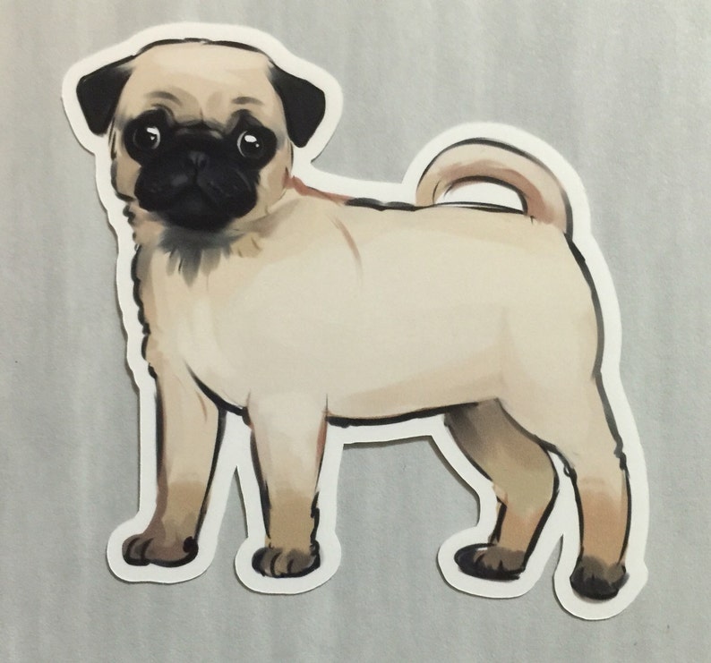 aesthetic sticker pug sticker dog sticker art notebook etsy