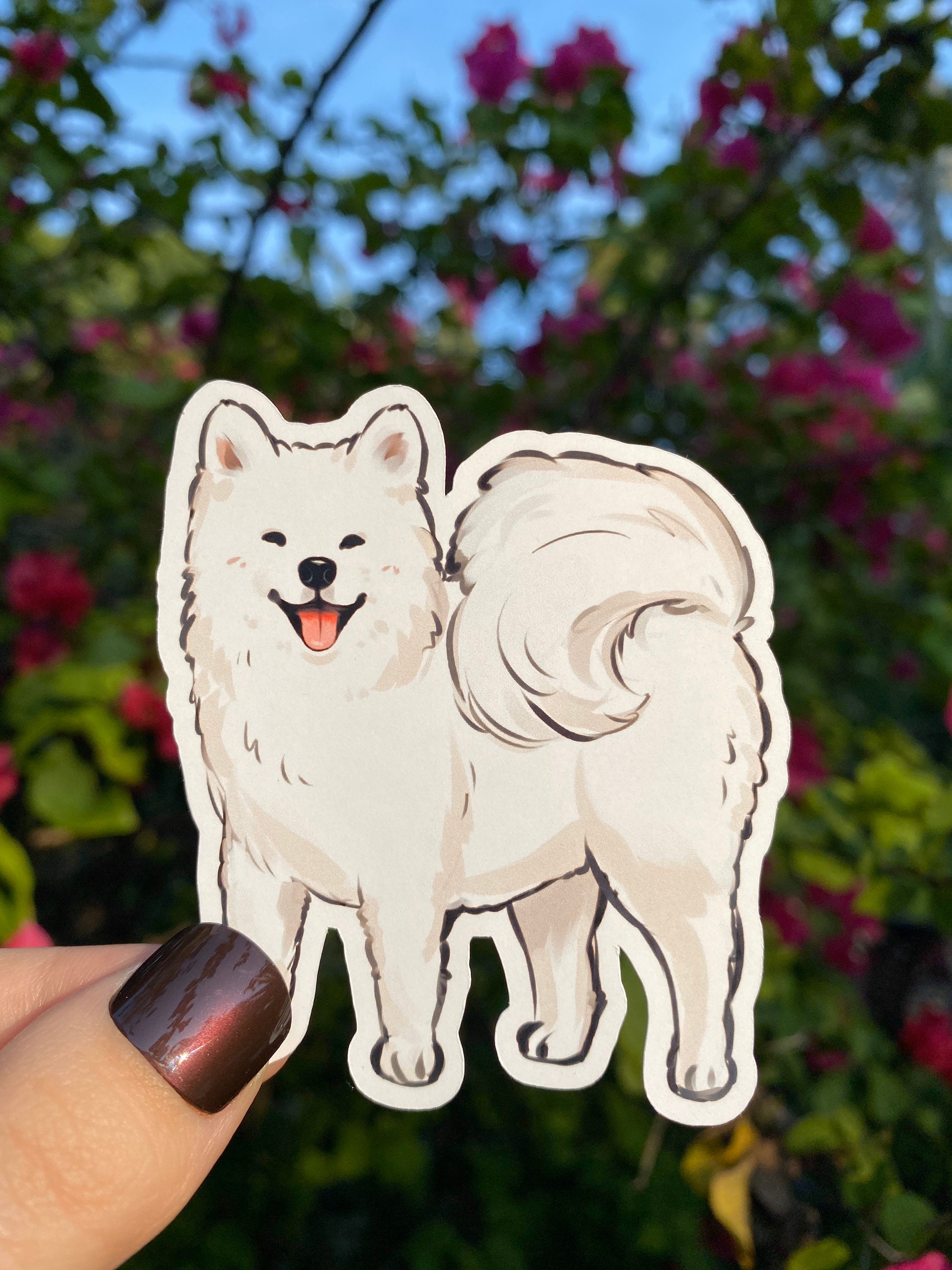 cute samoyed sticker aesthetic art decal sammy dog sticker
