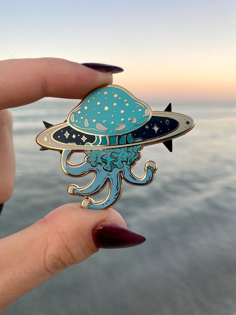 Space Jellyfish Enamel Pin for Ita Bag Etsy