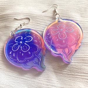 Moon Jellyfish Earrings- Holographic Acrylic