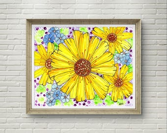 Big Yellow Flower 8x10 Wall Art