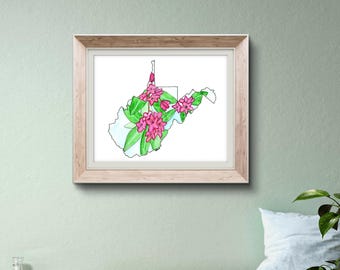West Virginia Rhododendron, 8x10 Art Print
