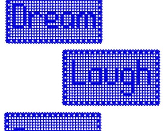 Filet Crochet Doily Pattern: Dream, Laugh, Dance Wall Decor (PDF)