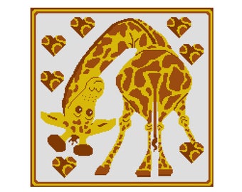 Giraffe Loveprints Crochet Blanket Pattern, Tunisian stitch or Single Crochet, (Digital PDF)