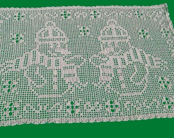 Snowman Table Topper Filet Crochet Pattern Charts, Cute Snowman Crocheted Centerpiece, Instant PDF Digital Download, Thread Crochet Doily