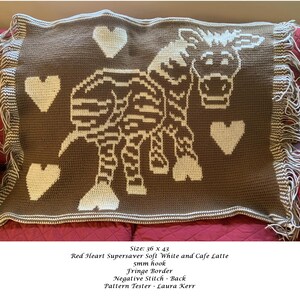 LovePrints Zebra Throw, Lapghan, Blanket, Overlay Mosaic Crochet Pattern and Charts, Digital PDF Pattern Download, Fun, home decor, Stripes image 4