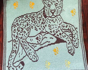 Wildcat Blanket Crochet Pattern: Overlay Mosaic Cheetah Afghan (PDF Pattern)