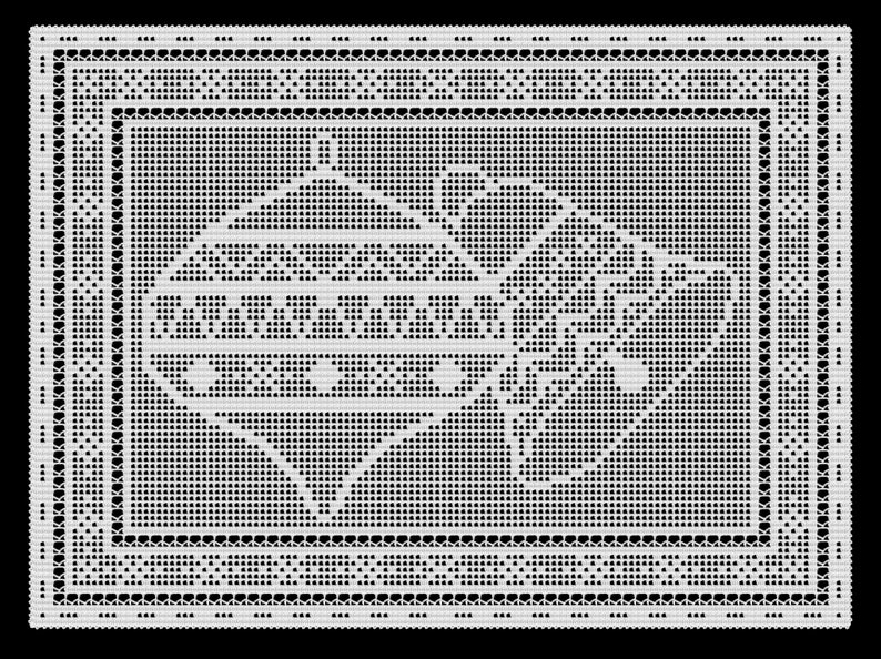 Instant Download Crochet Pattern, Christmas Ornament Table Topper, Filet Crochet, Charts and Instructions, Gift for Crocheter, Filet Crochet image 2