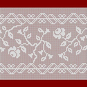 Rose & Birds Table Runner or Curtain, Filet Crochet, Pattern and Charts, Instructions, housewarming gift, gift for crocheter, heartwarming image 1