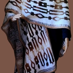 Snuggly Blanket Wrap Overlay Mosaic Crochet Chart Pattern, x chart, beautiful for chilly mornings, easy to follow chart, luxuriously warm