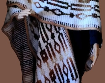 Overlay Mosaic Crochet Snuggly Blanket Wrap Pattern (PDF Chart)