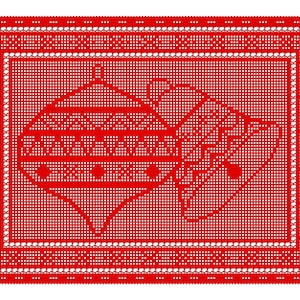Instant Download Crochet Pattern, Christmas Ornament Table Topper, Filet Crochet, Charts and Instructions, Gift for Crocheter, Filet Crochet image 1