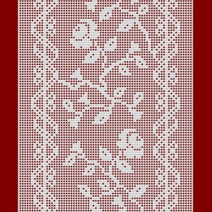 Rose & Birds Table Runner or Curtain, Filet Crochet, Pattern and Charts, Instructions, housewarming gift, gift for crocheter, heartwarming image 2