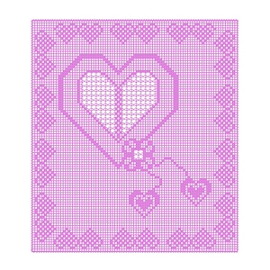 Heart Strings, PDF Instant Download Pattern and Charts, Filet Crochet Heart  Heart Doily, Crochet Table Topper, Basic Crochet Stitches