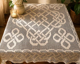 Celtic Love Knots Crochet Table Topper Pattern (PDF Download)