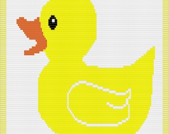 Rubber Duck Blanket Crochet Chart Pattern: Overlay Mosaic Design (PDF Pattern)