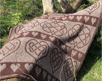 Follow Your Heart (Celtic Style) Blanket - Overlay Mosaic Crochet Chart Pattern