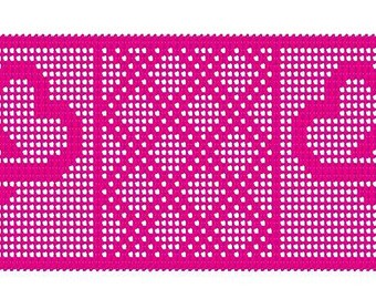 Plaid Chain of Hearts Crochet Table Topper Pattern (PDF Download)
