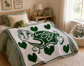 Turtle Blanket Crochet Pattern: Overlay Mosaic Design (Digital PDF)