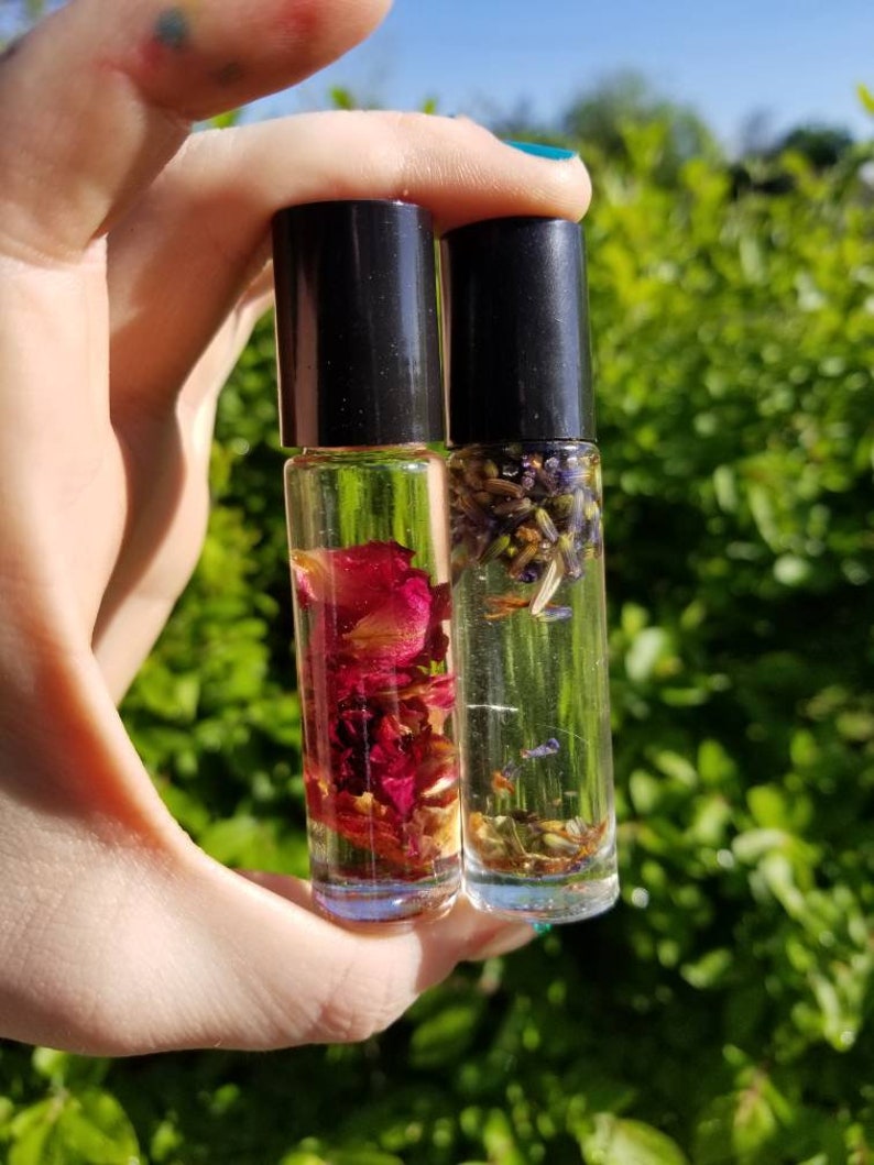 Essential Oil perfume roller with herbs Etsy