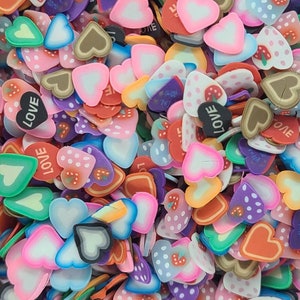 Polymer Clay Sprinkles | Hearts | Heart Slices  | Clay Sprinkles | Craft Supplies