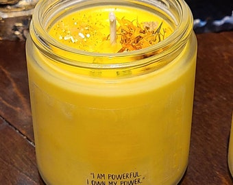 Solar Plexus Chakra Meditation candle. Soy candle