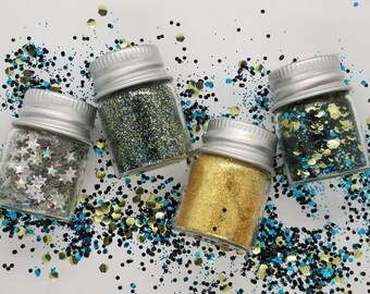 Starry Night Biodegradable Glitter Set – 5ml Jars, Pack of 4