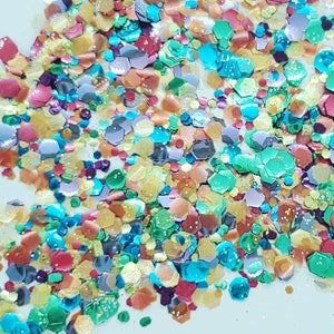 Purpurina biodegradable. *NUEVA* Mezcla exclusiva Rainbow Explosion