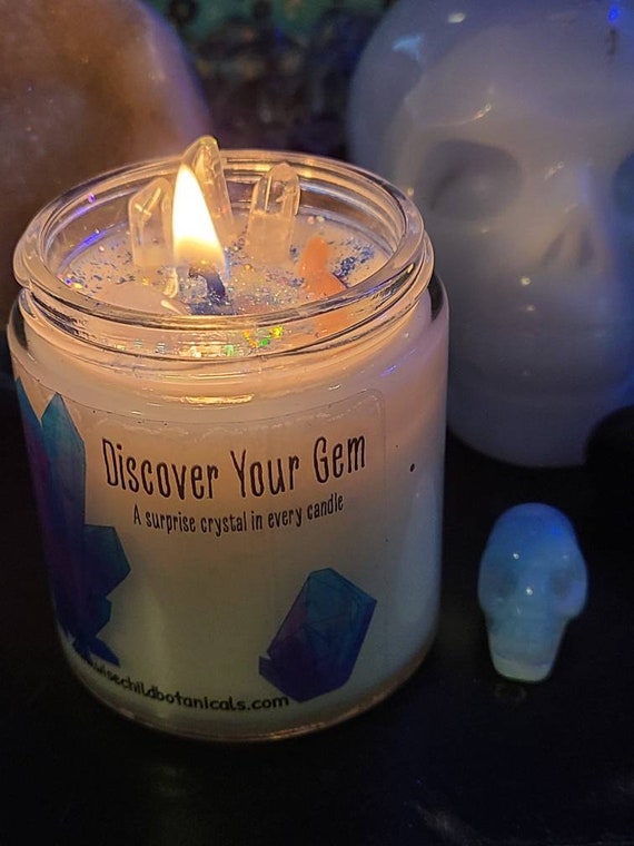 Hidden Gem Candle. DISCOVER YOUR GEM. Hidden Crystal Candle. A Surprise  Crystal in Every Candle. 