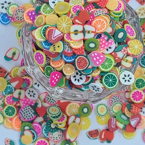 Polymer Clay Sprinkles | Tutti Fruiti | Fruit Clay Slices  | Clay Sprinkles | Craft Supplies