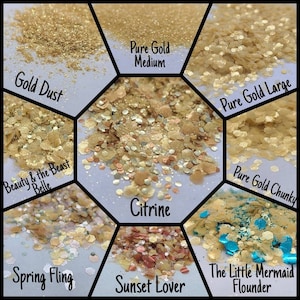 Biodegradable Glitter. Yellow Glitter. Gold  Biodegradable glitter.