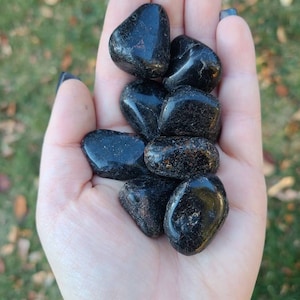 Black Tourmaline Tumbles. Meditation crystal. Healing crystal