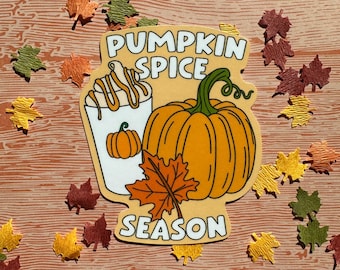 Pumpkin Spice Season Sticker: Autumn Laptop Decal