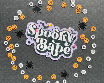 Spooky Babe Halloween Sticker | Holographic Vinyl Decal