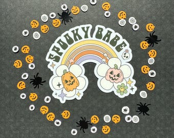 Spooky Babe Rainbow Sticker | Cute Halloween Sticker | Spooky Aesthetic Vinyl Decal | Ghost, Boo, Pumpkin, Witchy Stickers for Laptop