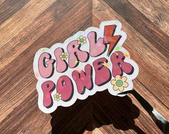 Girl Power Holographic Sticker: Feminist Empowerment Vinyl Decal