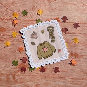 Fall Sweater Weather Sticker: Coquette Autumn Vinyl Decal