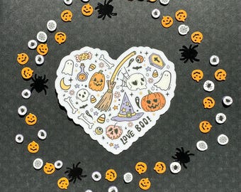 Pastel Halloween Sticker | Spooky Heart Vinyl Decal