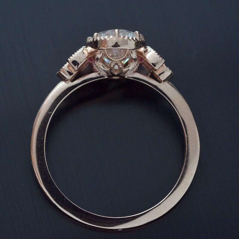 Vintage Inspired Engagement Ring With an Oval Moissanite Etsy Hong Kong